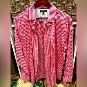 Banana Republic men’s large red checkered “picnic table” long sleeve shirt